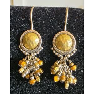 1.25 Inch X .375 Inch Silpada 925 Silver Glass Bead Chandelier Pierced Earrings
